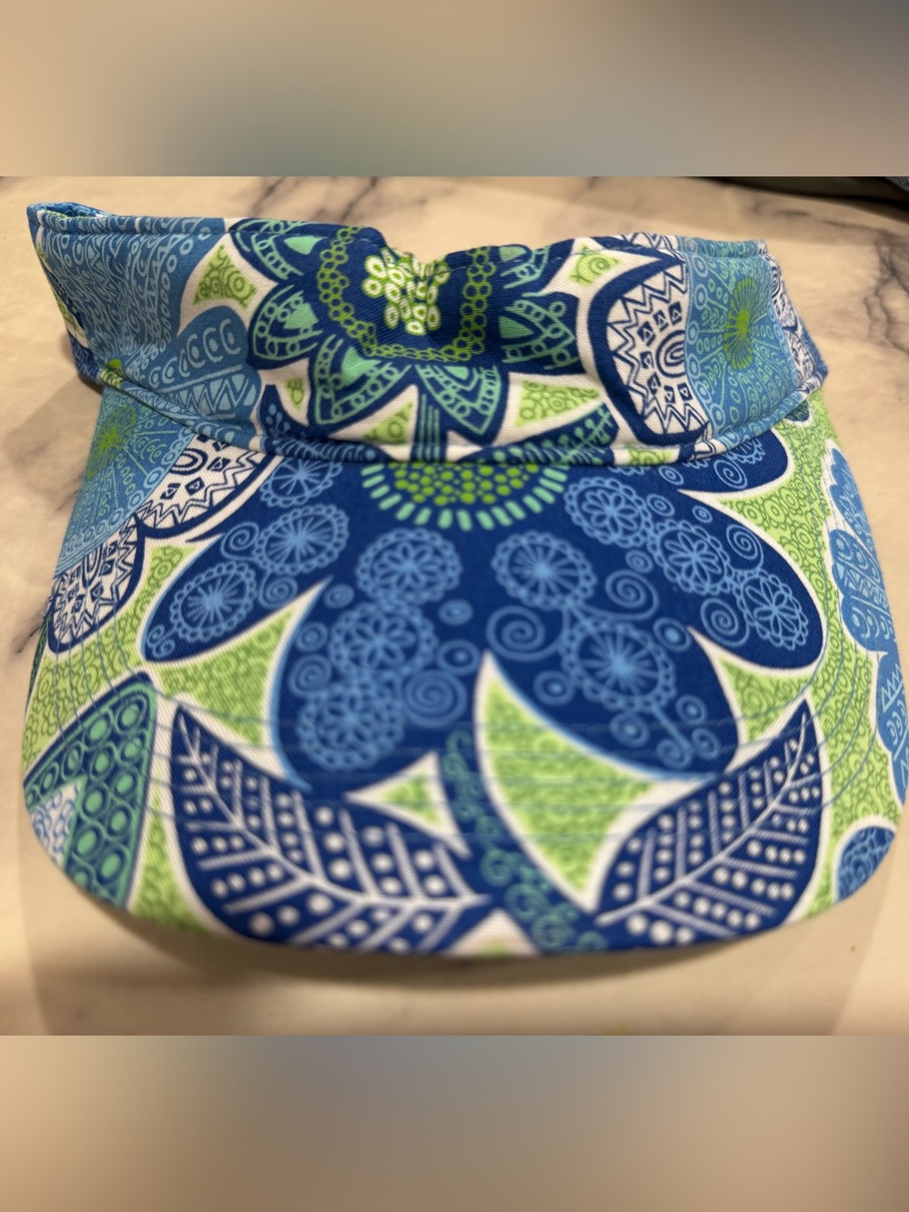Vera Bradley Blue Green Paisley Floral Visor